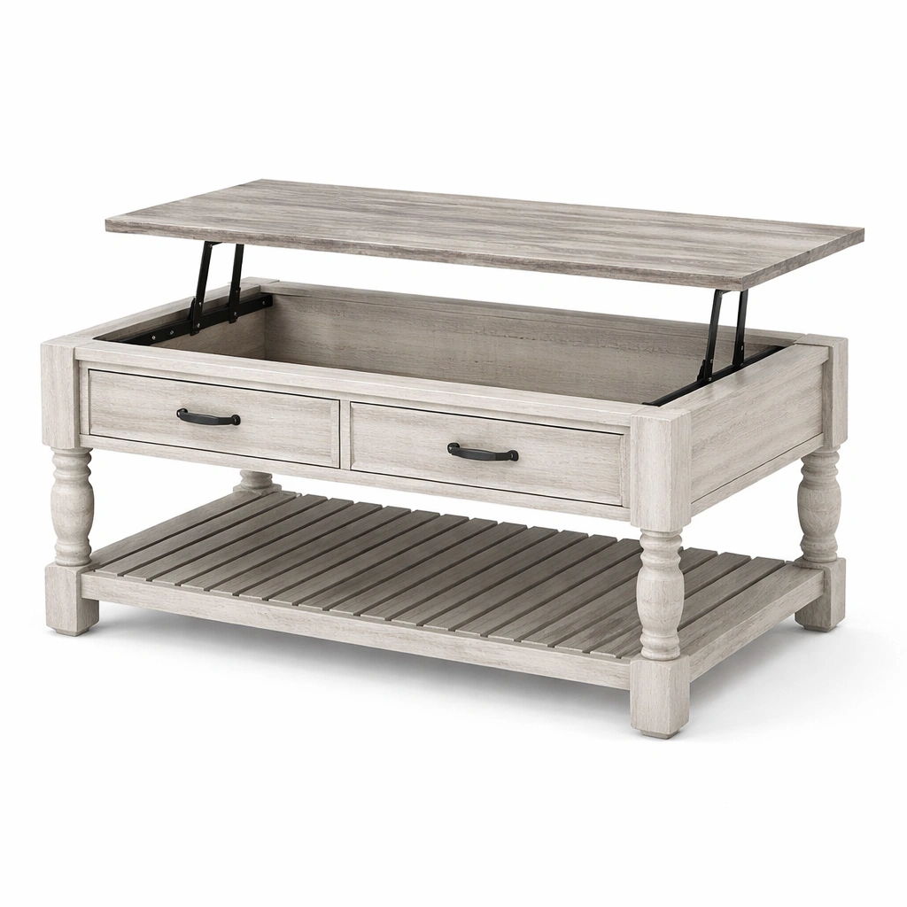 Mesa de centro elevable gris claro-livaroe